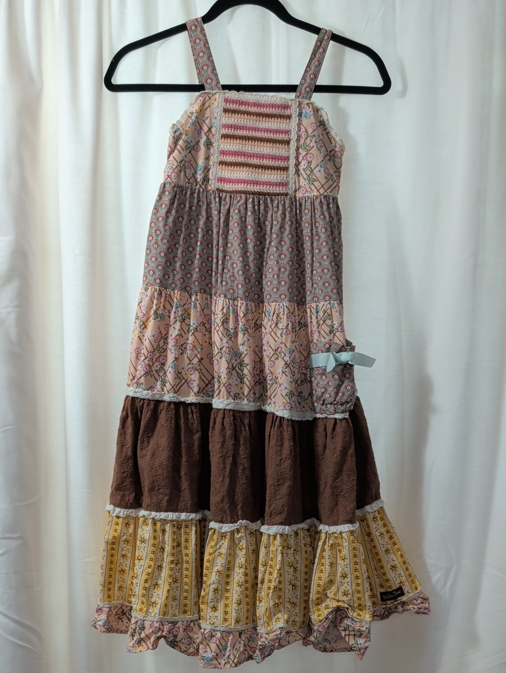 Matilda Jane Arabella Rainbow Print Dress with Crochet Bodice